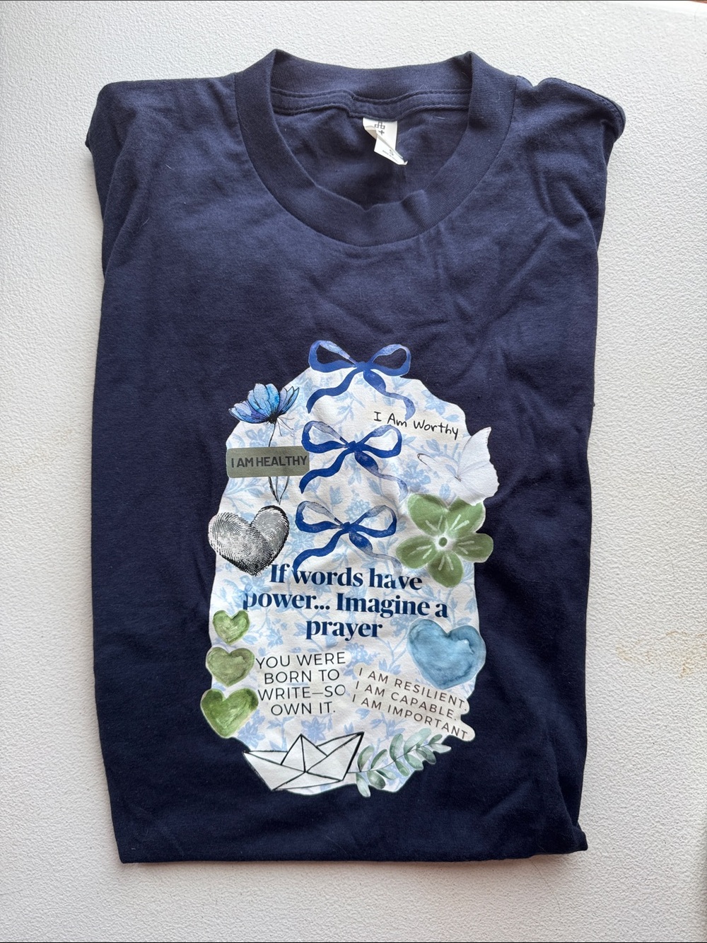 Tultex Navy Graphic Tee with Blue & Green Accents